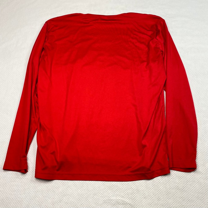 Mens Active Top sz S Red Long Sleeve Crew Neck Stretch Ball All Day Streetwear gallery