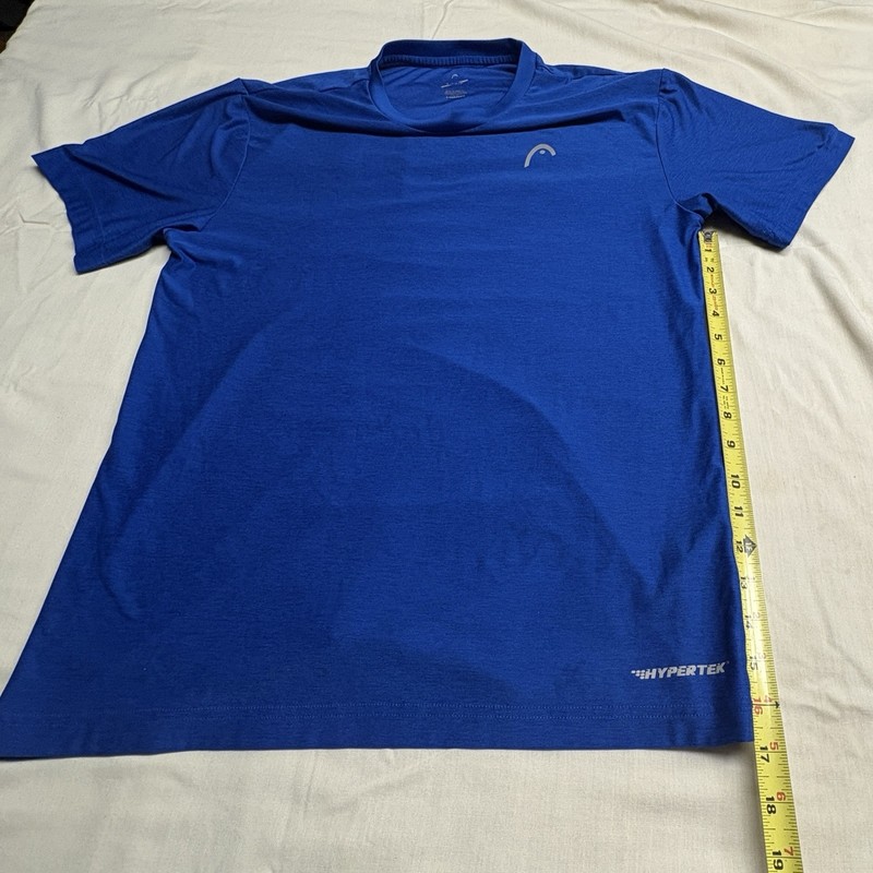 HEAD Hypertek Men's V-Neck Stretch Polyester Active T-Shirt Blue Size S gallery