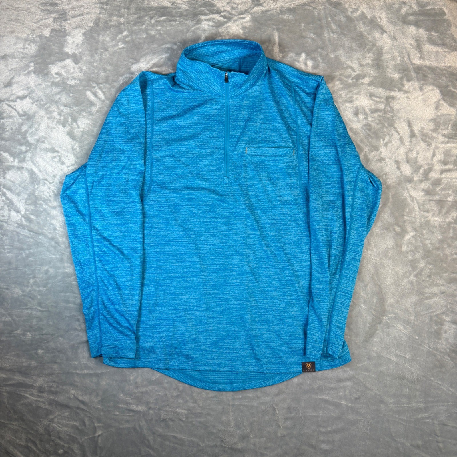 Ariat Rebar Evolution Hybrid Pullover Mens Large Blue 1/2 Zip Lightweight Work gallery