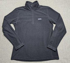 Patagonia Pullover Mens Medium Black Fleece 1/4 Zip Hiking Sweater Outdoor Layer
