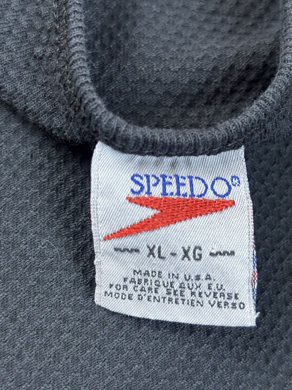 Vintage Speedo Tank Top Mens XL Black Spell Out Logo Beach Gym US Made gallery