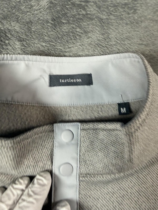 Turtleson Snap Pullover Mens Medium Gray Mock Neck Golf Lakewood Cup Fleece gallery