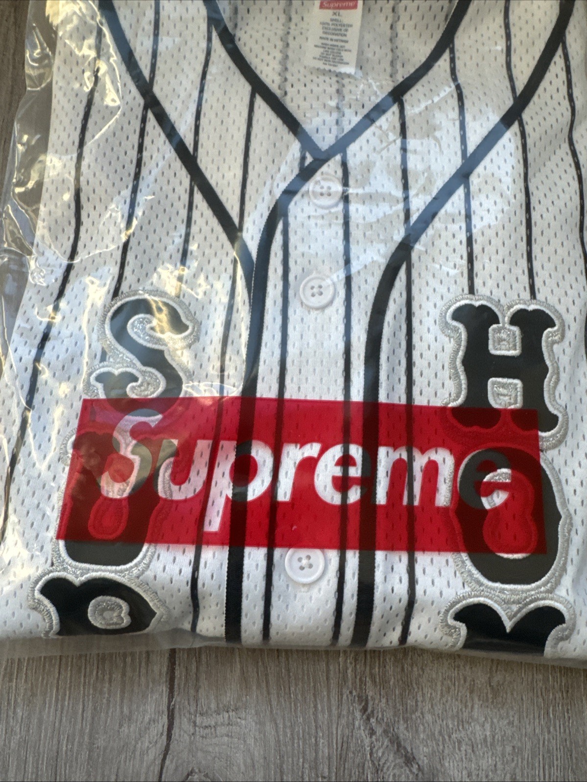 Supreme Homerun Baseball Jersey Pinstripe White SS25 Size XL In Hand ‼️ gallery