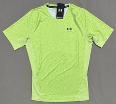 Under Armour Compression HeatGear Armour Printed SS Shirt Green 1383321 Men’s XL