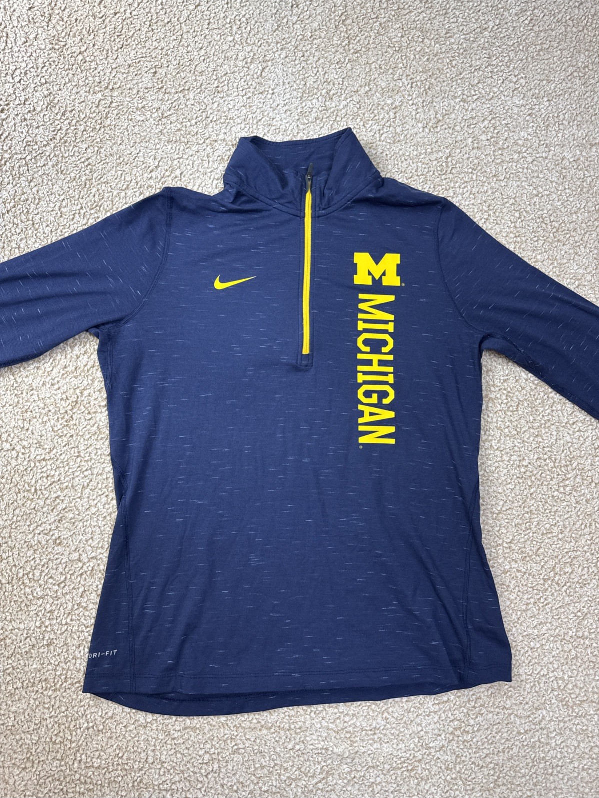 Nike 1/4 Zip Shirt Michigan Wolverines Dri-FIT Mens L Navy Blue Polyester 34678X gallery