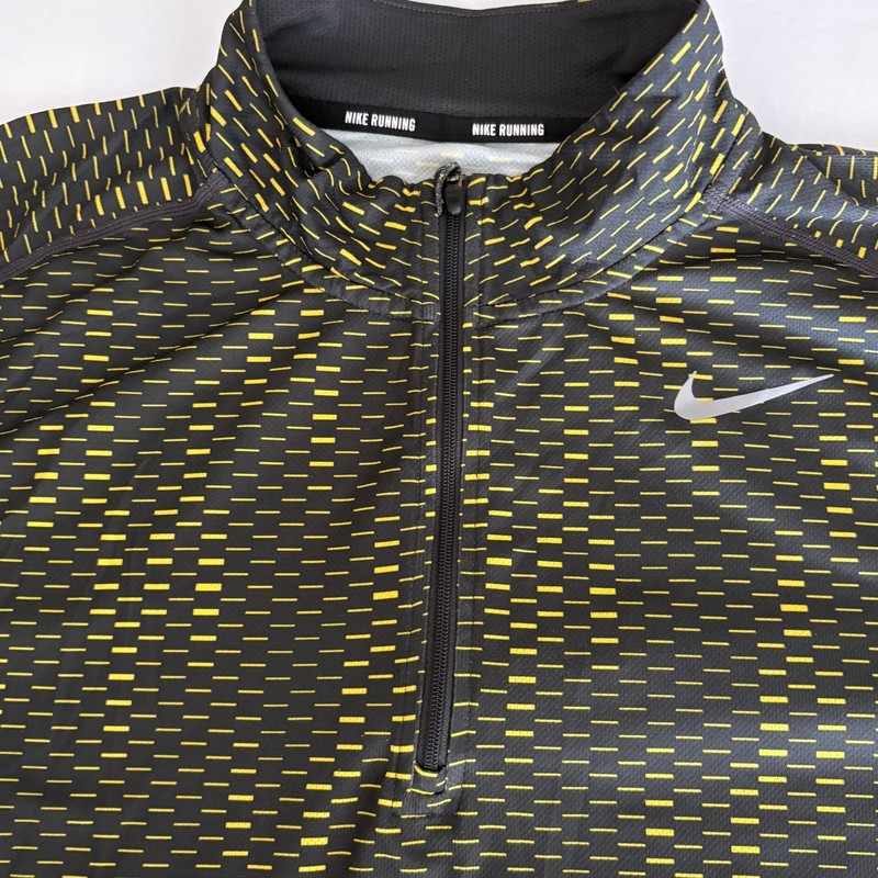 Nike Dri-FIT Racer Half-Zip Running Training Shirt Geometric Design Men's Large gallery