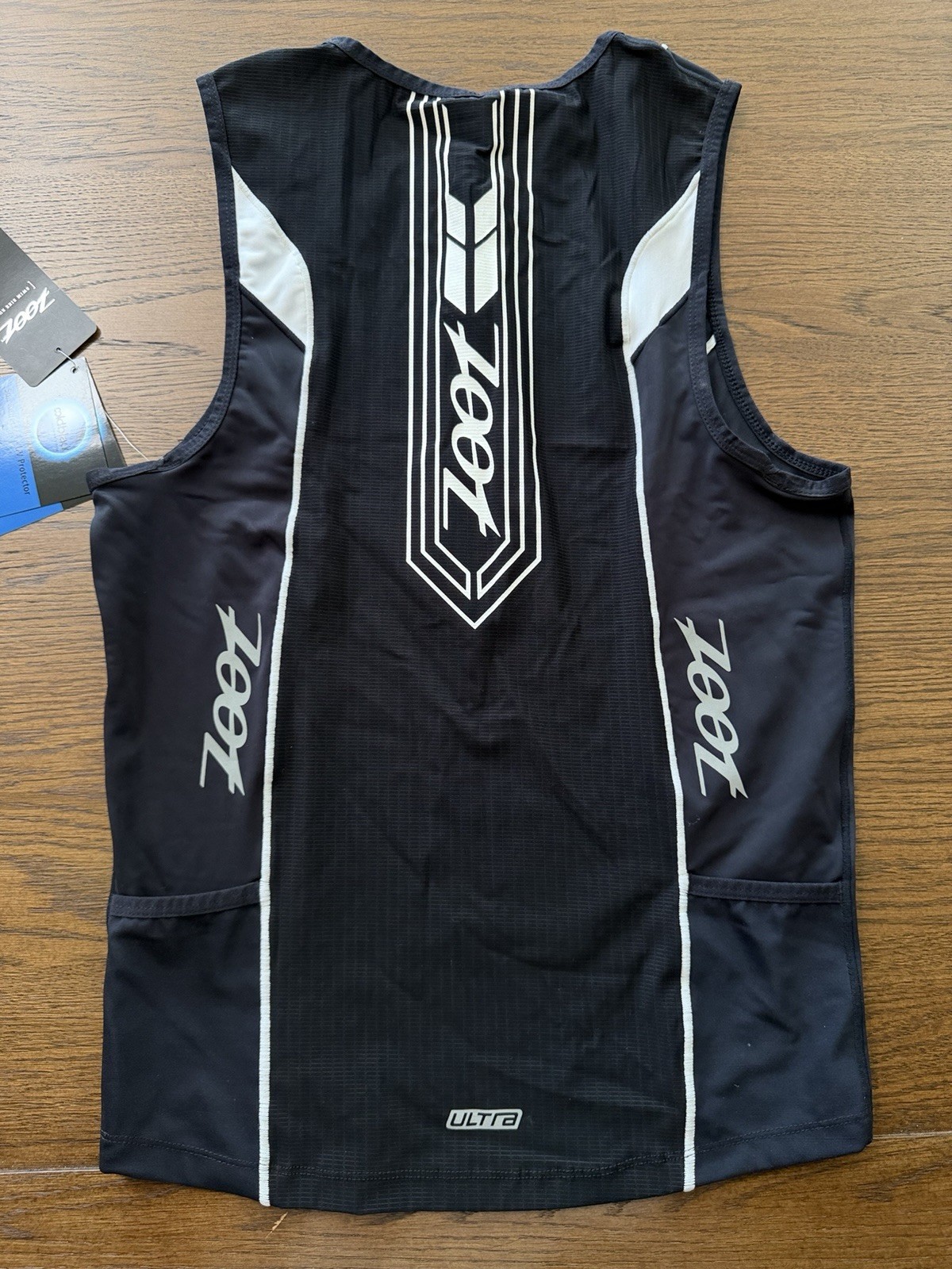 Zoot Ultra Black Triathlon Tri Tank with Front Zipper and White Piping gallery