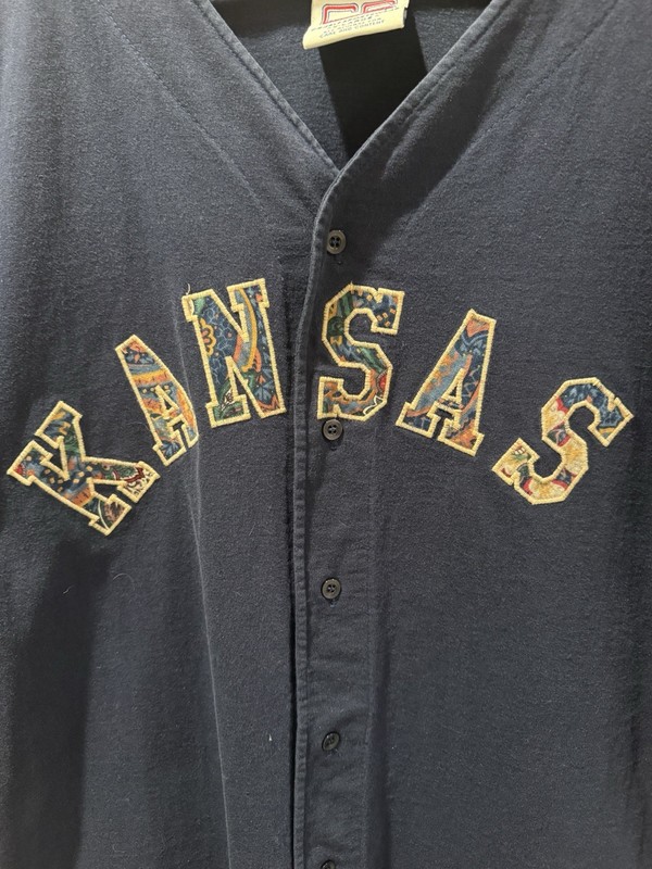 VINTAGE 90s Crable Sportswear Kansas Baseball Jersey Aztec Size XL gallery