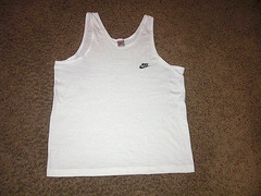 Vintage 90’s NIKE made in USA white cotton blend Tank Top Shirt men’s Large