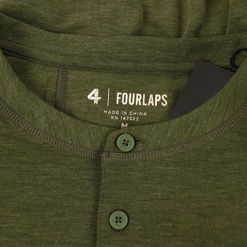 FOURLAPS Mens Thyme Heather Green RADIUS Long Sleeve Henley Shirt MEDIUM NWT gallery