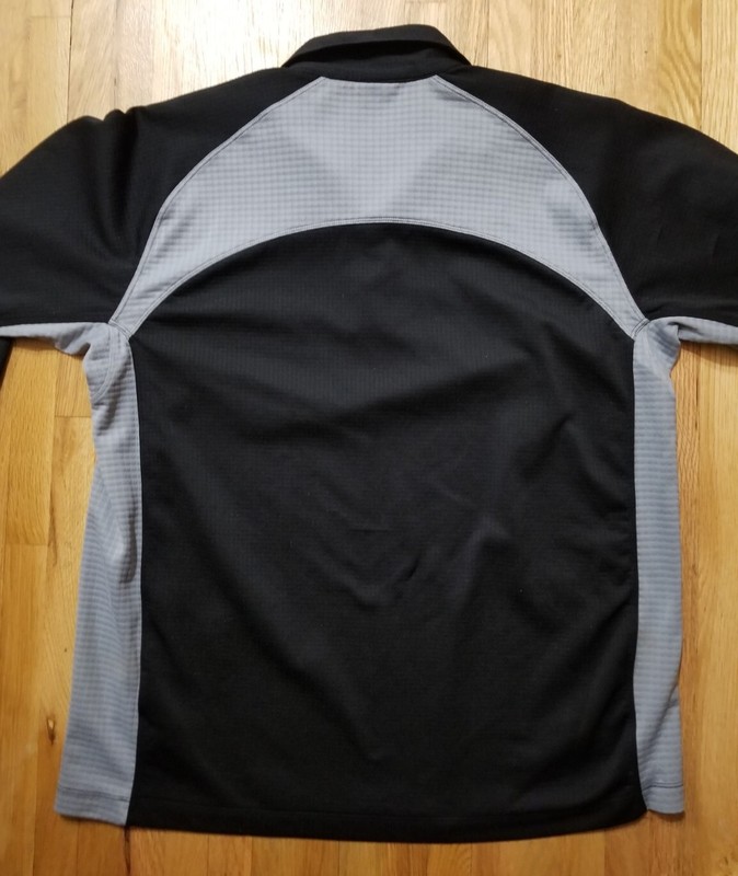 NIKE Golf Sphere React Black Mens Medium 3 Button SS Collared Polyester Shirt gallery