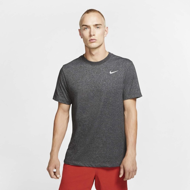 NWT Nike Dri-Fit Cotton Crew T-Shirt Men’s Large Black Heather Silver AR6029-032 gallery