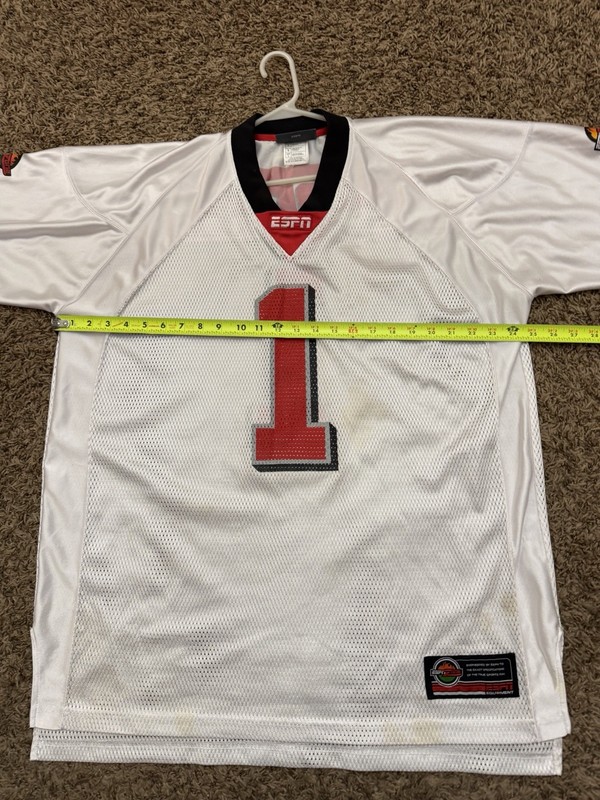 ESPN Jersey White Number 1 Mesh Football Zone Sports Y2K Mens Size Large gallery