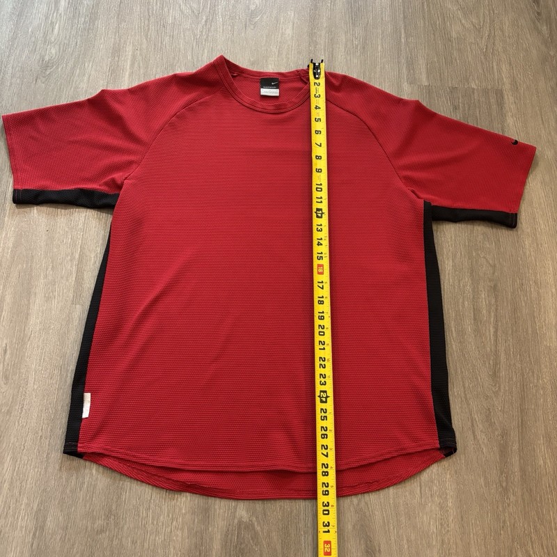 Vintage Nike Sphere Dry Red Black Shirt Size Large Athletic Y2K 00s Running gallery