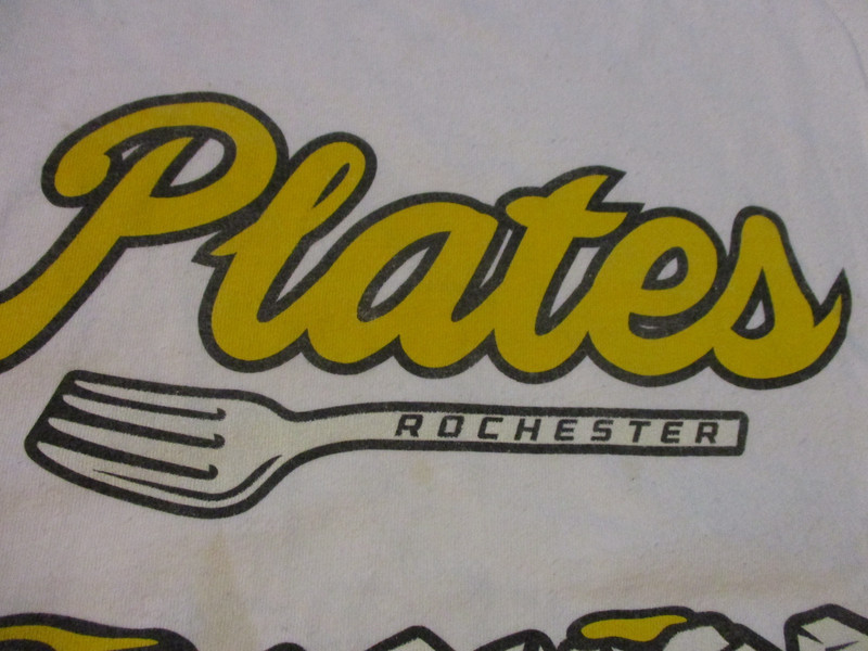 ROCHESTER RED WINGS AAA BASEBALL 2017 PLATES T-SHIRT RARE 2XL GARBAGE PLATE gallery
