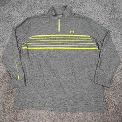Under Armour 1/4 Zip Pullover Mens 2XL Heather Green Golf Coldgear Lightweight