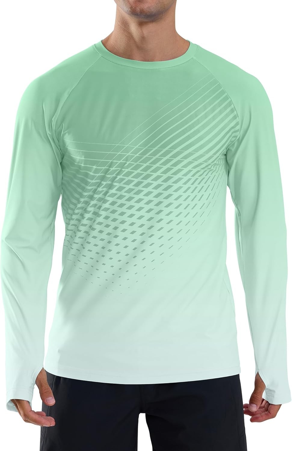 Mens UPF 50+ Sun Protection Long Sleeve Swim Shirt Quick Dry Lightweight Fishing gallery