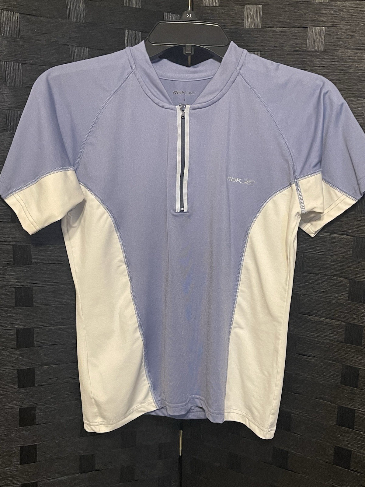 Reebok Speedwick 1/4 Zip Short Sleeve Mock Neck Athletic Blue Silver boys Lg gallery