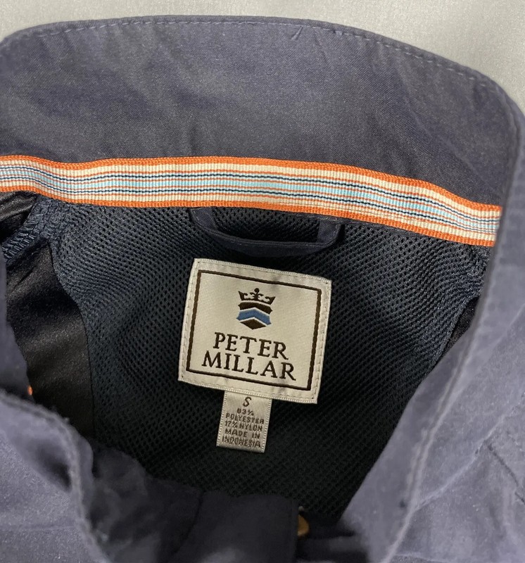 Peter Millar Golf Rain Pullover Chest Logo 1/4 Zip Small Blue NWOT MSRP $110 gallery