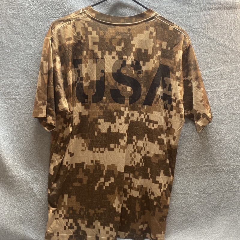 GET A LIFE Dri Fit SHIRT Sz L Bull Dog American Flag Logo USA MILITARY Camo DOG gallery