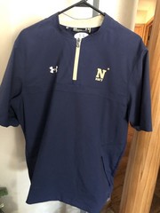 Mens Under Armour US Navy Quarter Zip Pullover size L VGUC lettering peeling