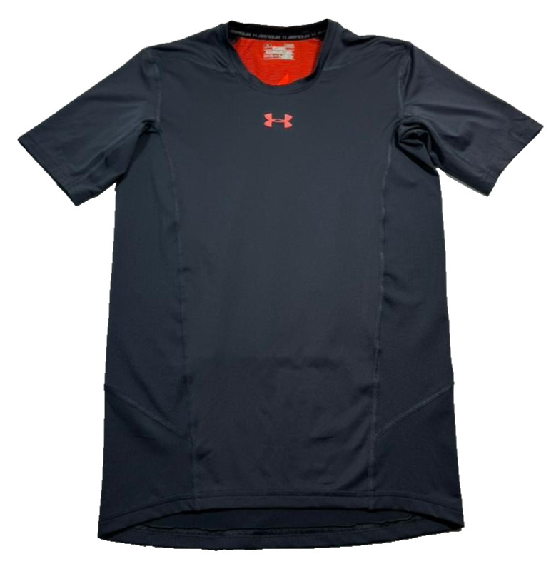 Under Armour Gray Compression Shirt, Men'S L, Heatgear Short Sleeve Top gallery