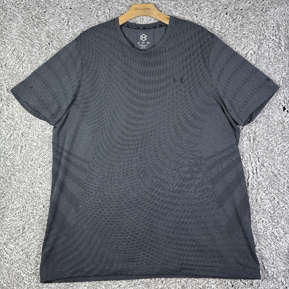 Under Armour Rush Celliant T-Shirt Mens XXL Short Sleeve Gray Activewear Gym Run