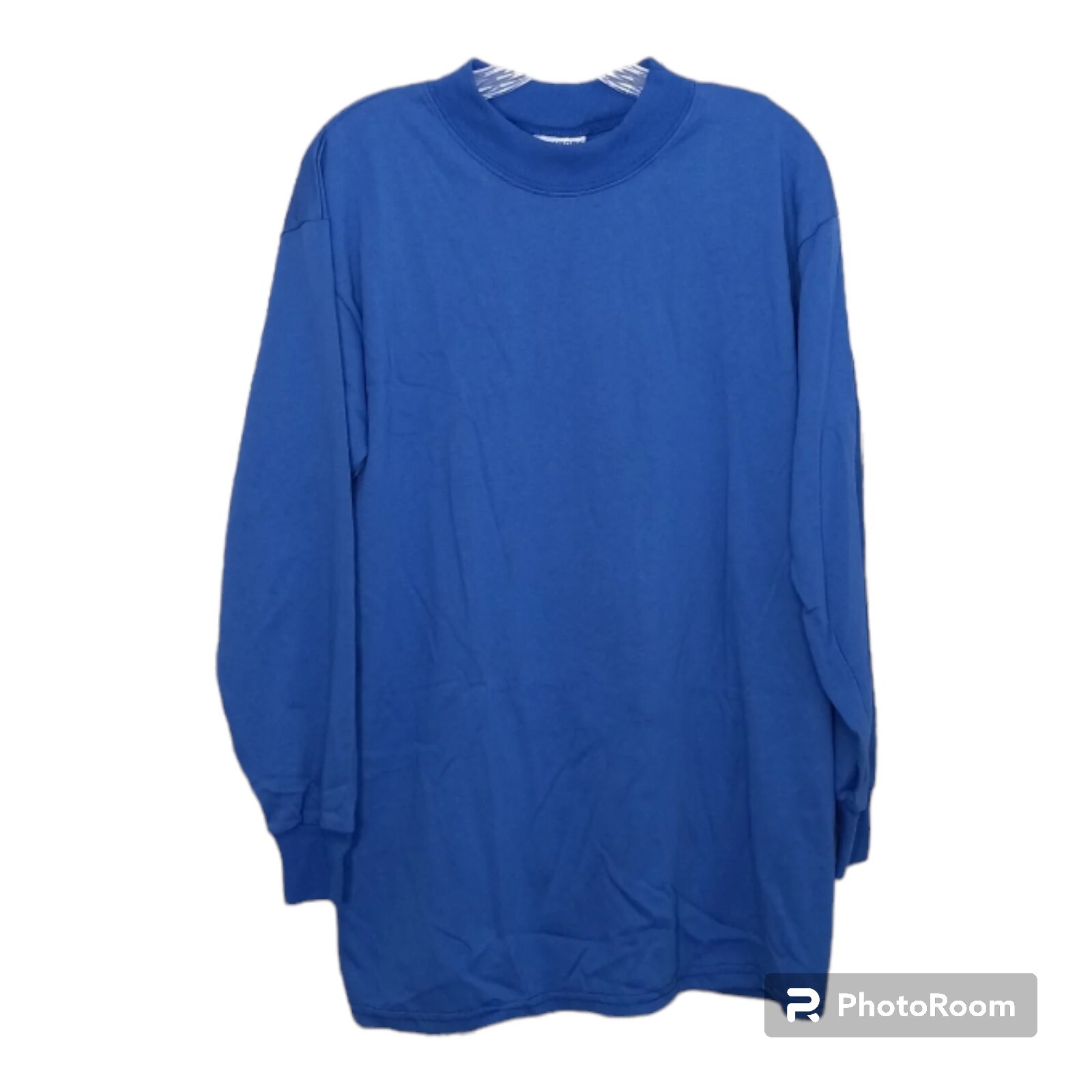 Teamwork Athletic Apparel Shirt Size Lg 42-44 VTG Sports Uniform Blank Blue Dad gallery
