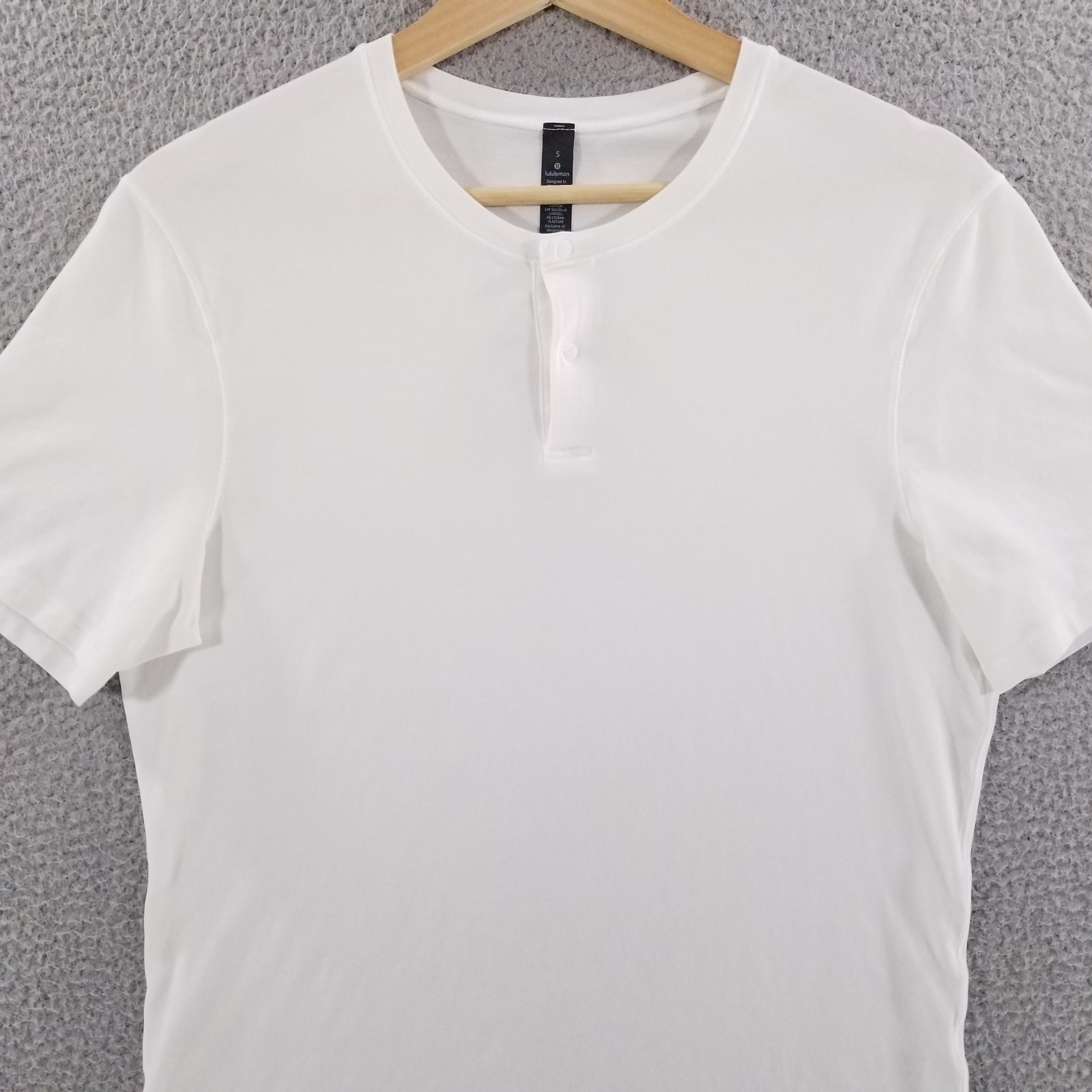 Lululemon 5 Year Basic Henley Tee Shirt Mens Small White Pima Athletic Five gallery