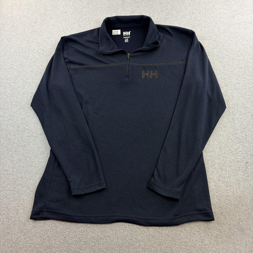 Helly Hansen Pullover Mens Large Blue Quarter Zip Lightweight Outdoor Adult
