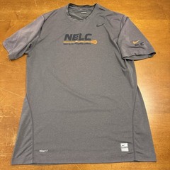 Nike Shirt Mens Large Gray Fitted Dri Fit Short Sleeve Pro Combat Lacrosse