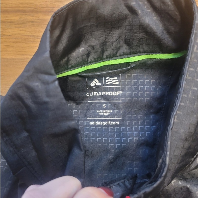 VTG Adidas Climaproof Windbreaker Black Mesh Lined Pullover S gallery