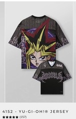 YoungLA Yu-Gi-Oh! Yugi Muto Mesh Jersey XL Black V-Neck Short Sleeve