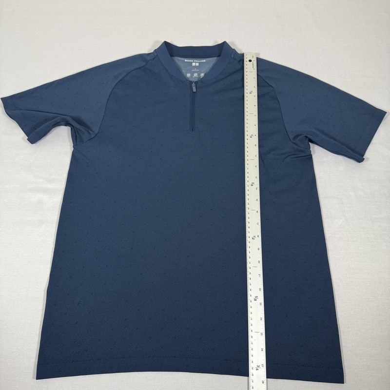 Uniqlo Shirt Mens Large Blue Roger Federer Dry EX 1/4 Zip Tennis Athletic Top gallery