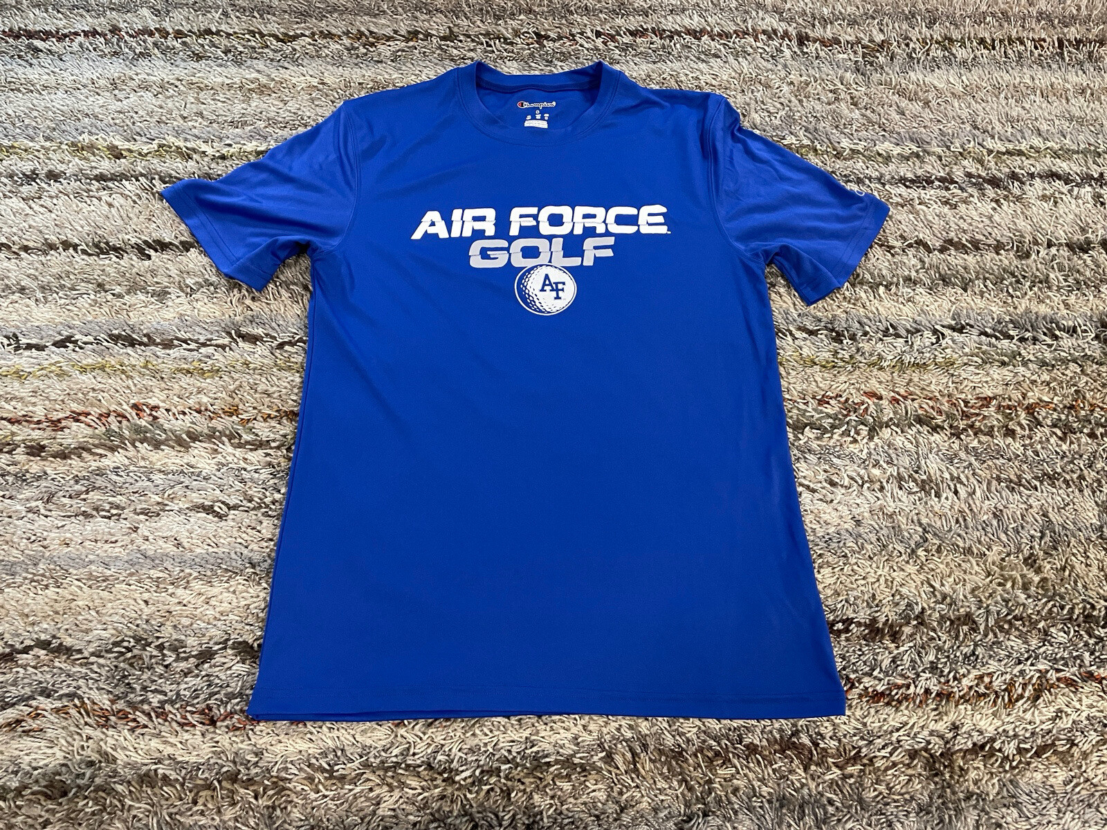 Air Force Golf Military Blue Active T-Shirt Champion Mens Small Short Sleeve gallery