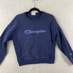 Champion Reverse Weave Sweatshirt Y2K VTG Blue Small (M) Puff Embroidered