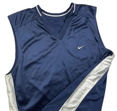 Vintage Nike Tank Top Sz XL Basketball Mini Swoosh 90s Dazzle Shiny Reversible