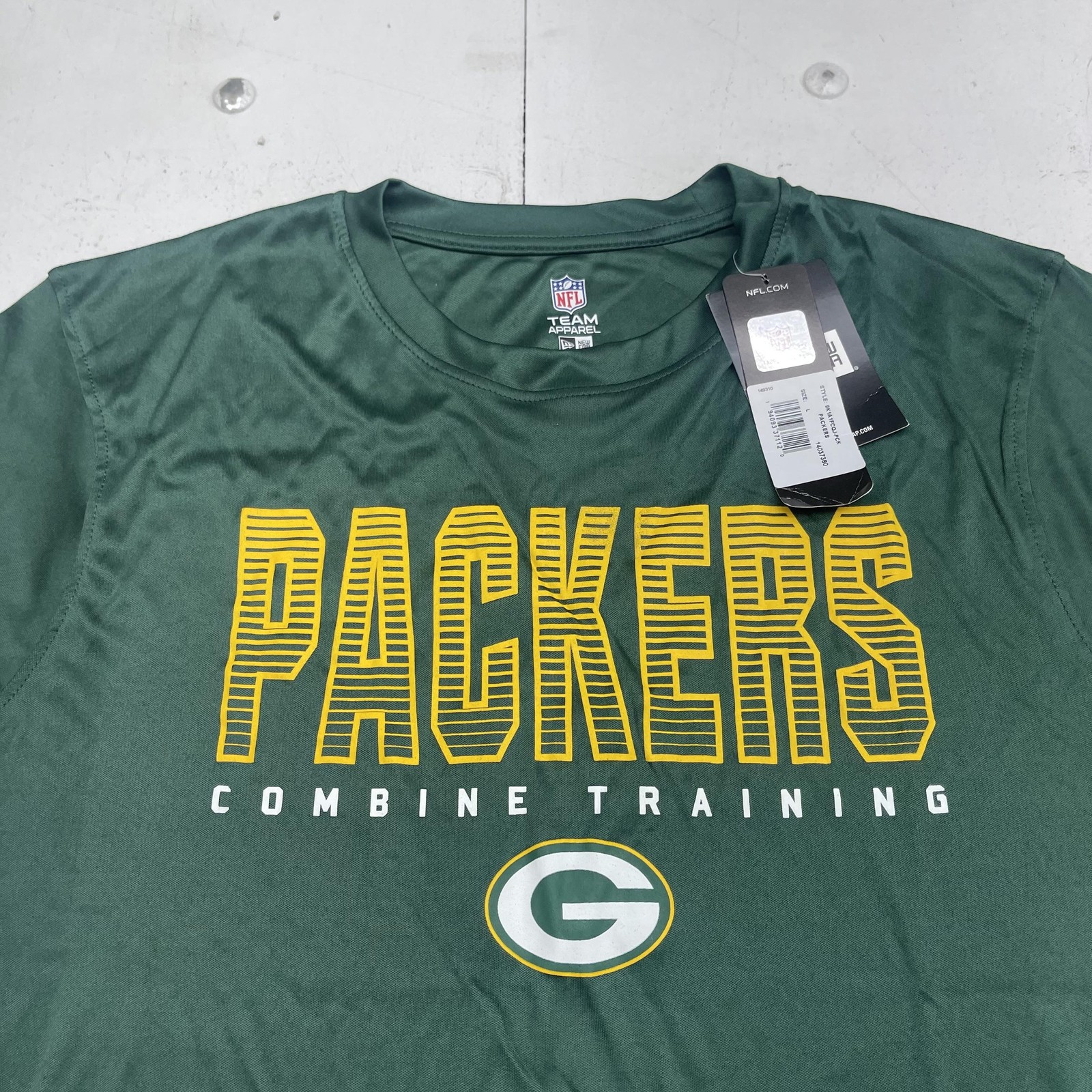 Green Bay Packers Shirt Mens Large Green NFL Football Combine Training New Era gallery