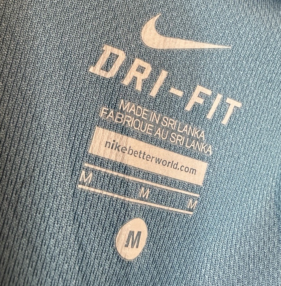 Nike Running Dri Fit blue short sleeve t-shirt sz M workout gym active athletic gallery