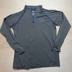University of Pittsburgh Pitt Panthers Colosseum 1/4 Zip Shirt Men Large Gray