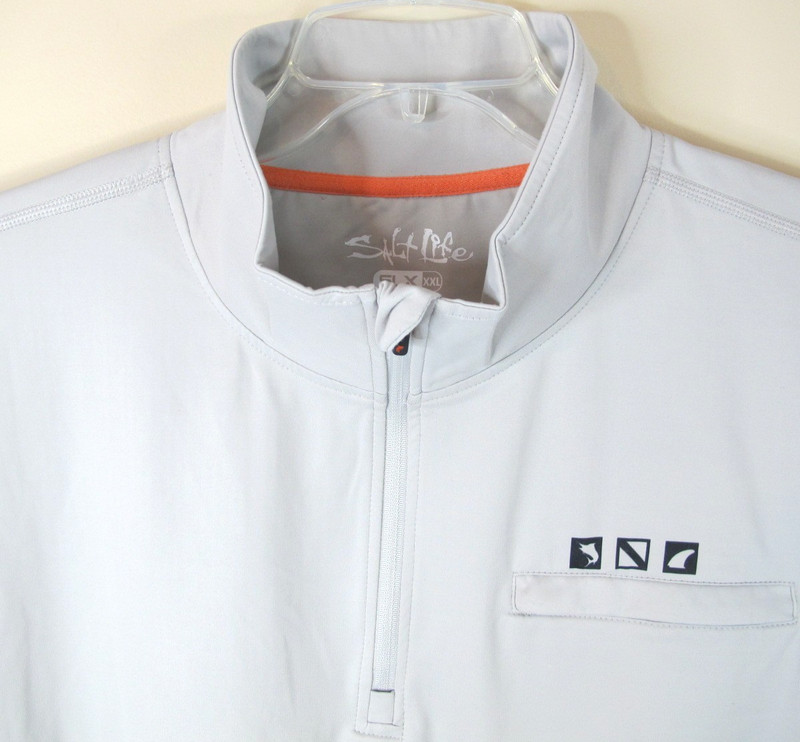 Salt Life SLX Performance 1/4 Zip Pullover Fishing Shirt Men's XXL Uvapor Gray gallery
