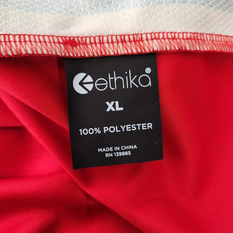 ETHIKA Jersey Mens XL Red Geometric Henley Polo Soccer Hip Hop Lifestyle Culture gallery