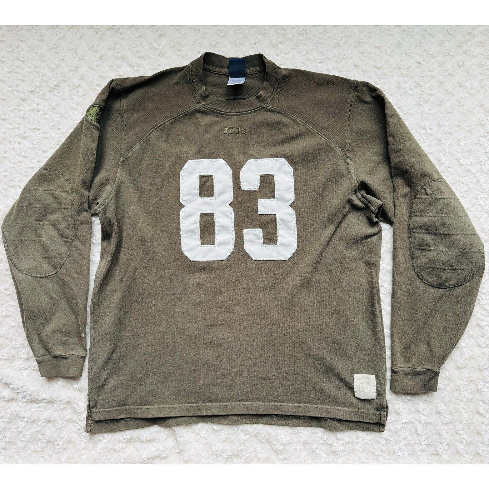 Reebok Gridiron NFL Classic NY Jets Santana Moss Green Coton Sweatshirt Jersey M gallery