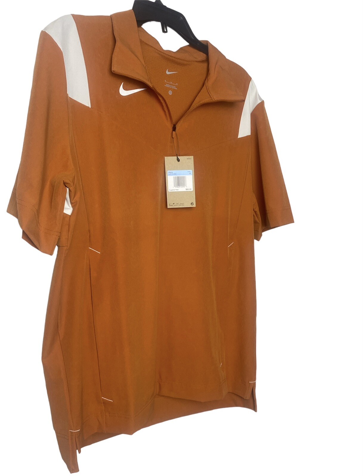 Nike 1/4 Zip Pullover Short Sleeve Copper Orange DJ5113-802 Men's Med $80 NWT gallery