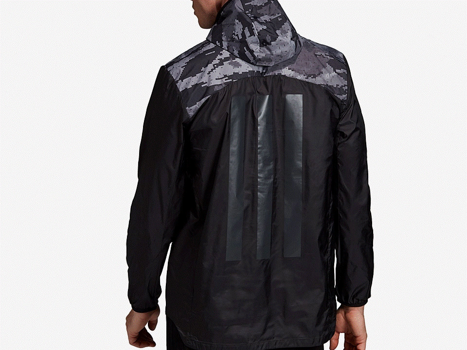 NWT MEN ADIDAS DZ4661 TANGO ADV PISTE WIND BREAKER BLACK /GREY CAMO JACKET $85 gallery