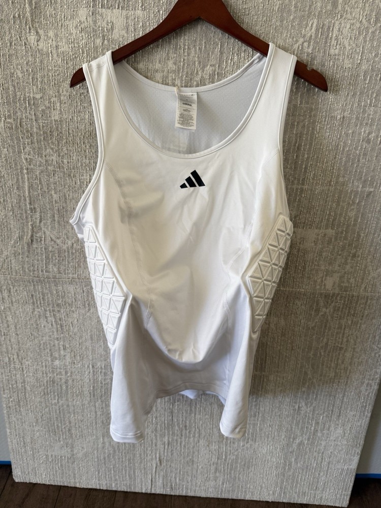 Adidas Men's Padded Compression White Tank Top Size 3XL Sports Training $80 Nwt