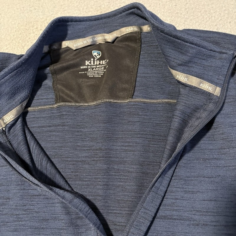 Kuhl Alloy Shirt Mens XL Blue Quarter Zip Pullover Baselayer Hiking 3118 gallery