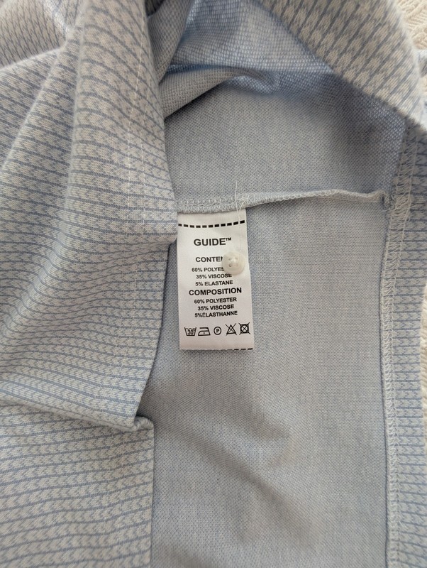 Guide London Premium Knit Polo Shirt Golf Men Blue Gray/White Size Large gallery