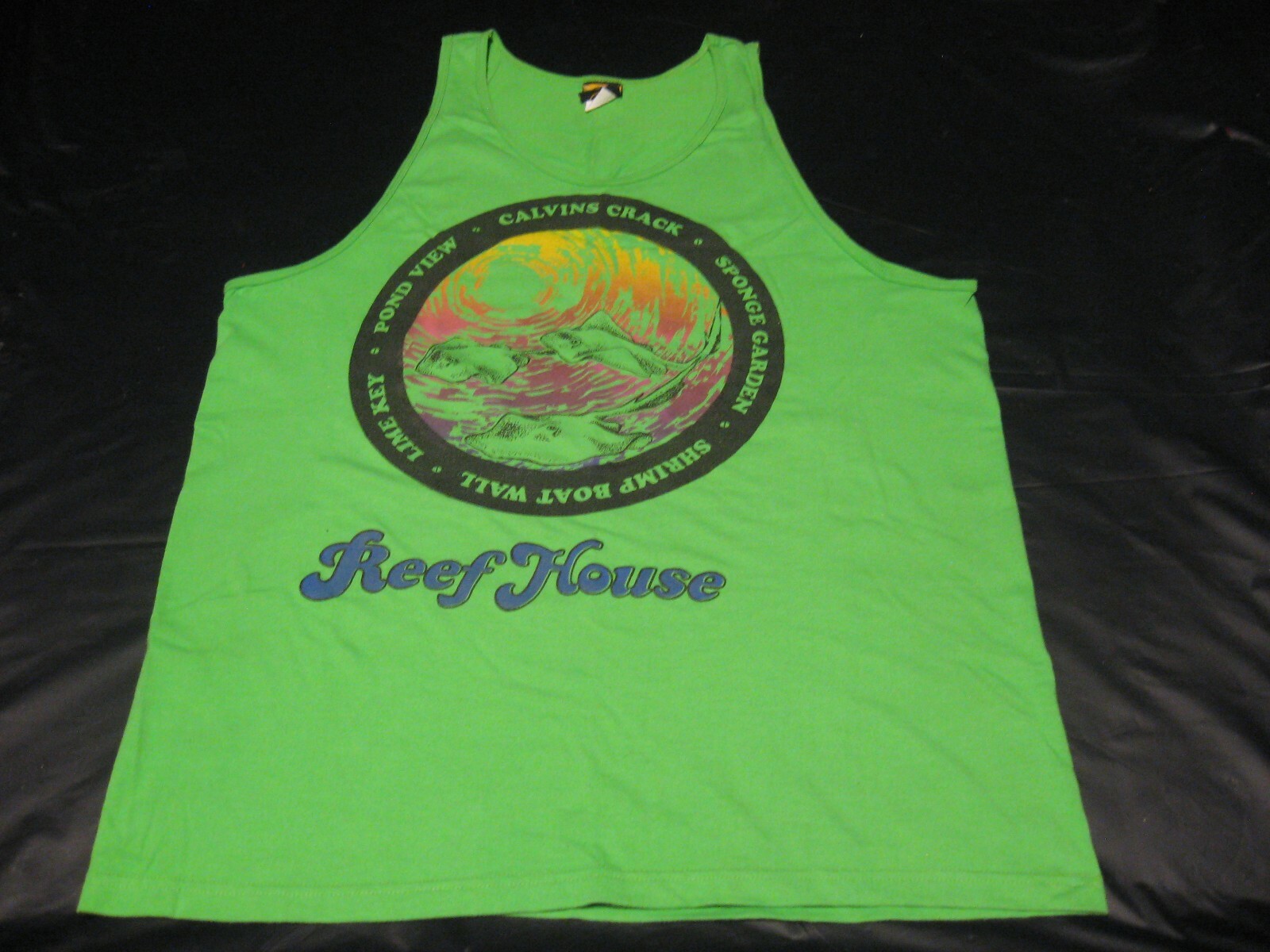 BODY GLOVE Reef House Resort Roatan Bay Island Honduras Adult XL Green Tank Top gallery