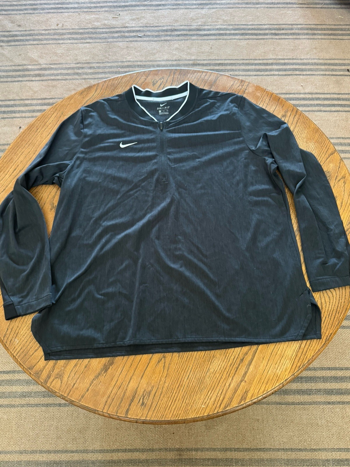 Men’s Nike Workout Dri Fit Pullover Size XXL Black Long Sleeve Quarter Zip Golf gallery
